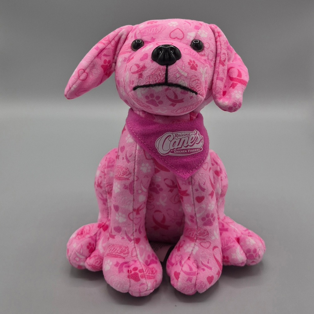 Raising Canes Breast Cancer Awareness Cane Dog Plush Pink Ribbon Collector 2025